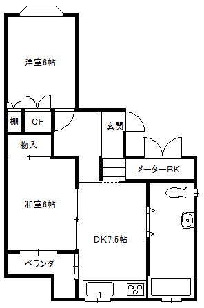 兵庫県神戸市灘区 国玉通２丁目 2階 2DK